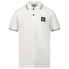 Stone Island Polo de los niños para niños de blanco