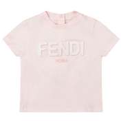 Fendi baby flickor t-shirt ljusrosa
