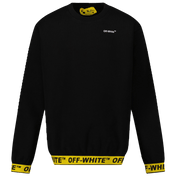 Black Off-White Children's Unisex Sweter