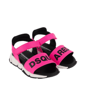 Dsquared2 dětské dívky sandály fluor růžová