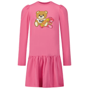Moschino Kids Girls Dress Fuchsia