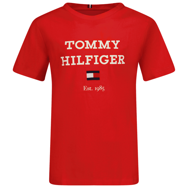 Tommy Hilfiger Kinder Jongens T-Shirt Rood 4Y