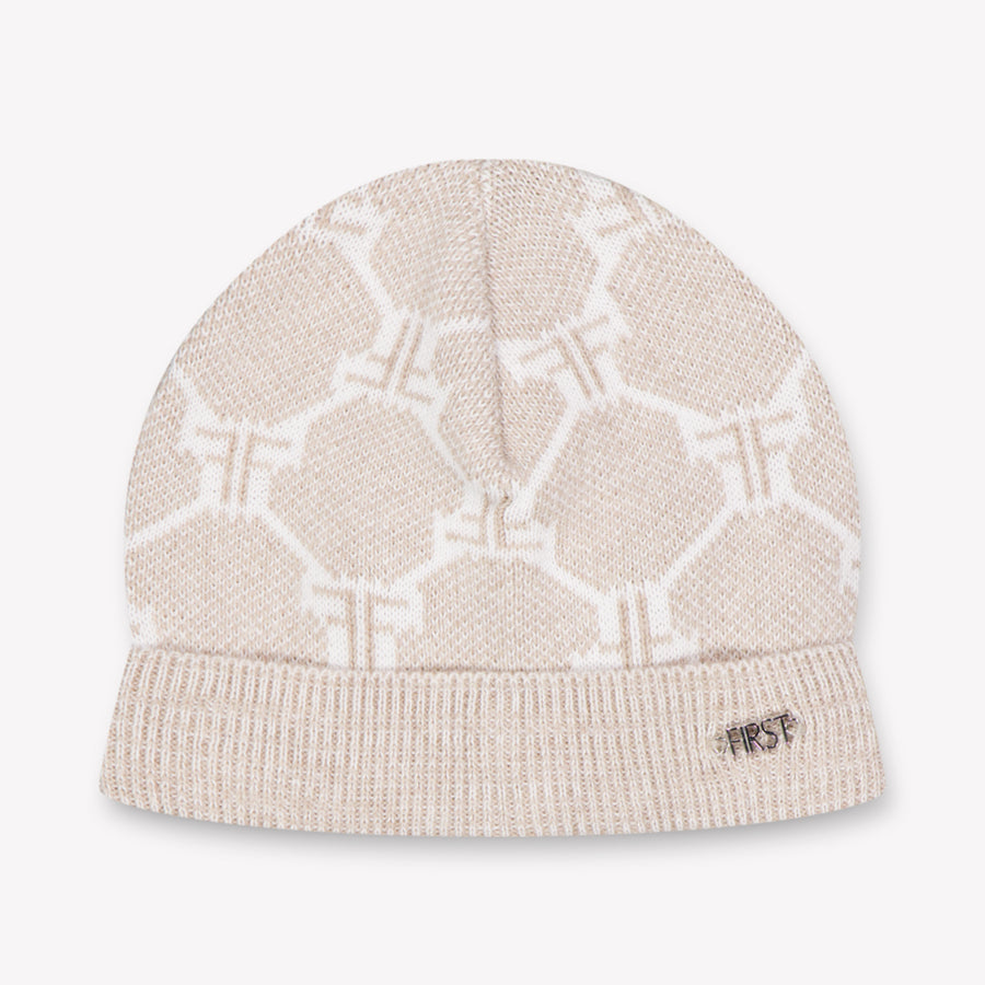 First Baby Jongens Muts In Beige