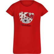 Monnisa Children's Girls T-shirt czerwony