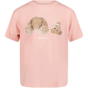 Palm Angels Children's Girls T-shirt ljusrosa
