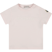 Moncler baby jenter t-skjorte lys rosa