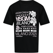 MSGM Kinder-T-Shirt Schwarz