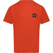 T-shirt dla chłopców dla dzieci w Stone Island czerwony