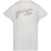 T-shirt per ragazze di Balmain Kids Bianco