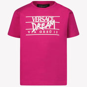 Versace Enfant Filles T-shirt Rose Foncé