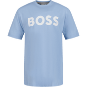 Camiseta de garotos para crianças chefes azul claro