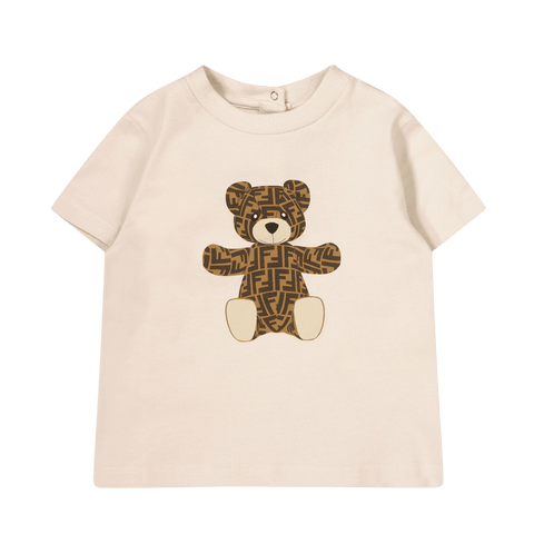 Fendi Bébé Unisexe T-shirt Beige Clair