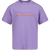 Camiseta de niñas para niños de Palm Angels lila