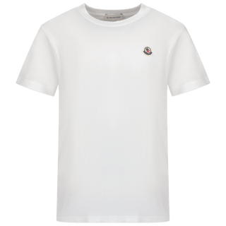 Moncler Kinder Unisex T-Shirt Wit 4Y