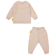 Off-white baby flickor jogging kostym rosa