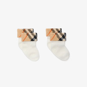Burberry Retourne bébé Unisexe Chaussettes dedans Blanc