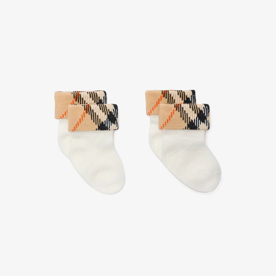 Burberry Retourne bébé Unisexe Chaussettes dedans Blanc