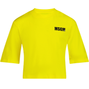 MSGM T-shirt dla dzieci żółta
