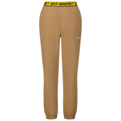 Pantalones unisex infantiles fuera de color beige
