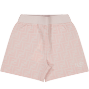 Pantalones cortos de niña fendi rosa claro