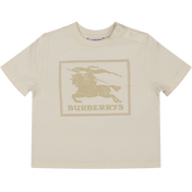 Burberry baby unisex t shirt ljus beige