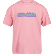 Camiseta de chicas para niños de Palm Angels Pink