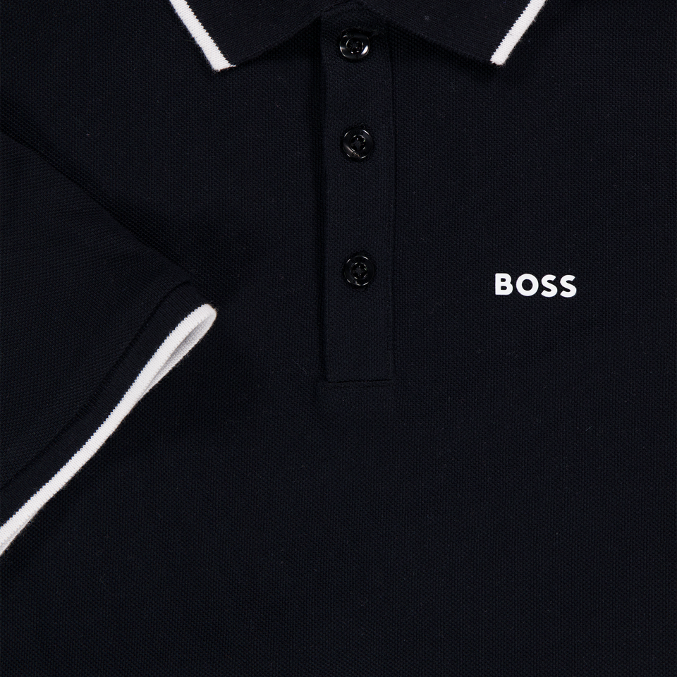 Boss Kids Boys Polo In Black