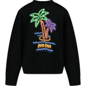 Suéter de garotos de Palm Angels Black