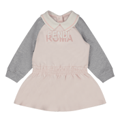 Fendi baby flickor klänning ljusrosa