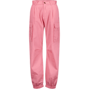 Versace dětské dívky kalhoty světle růžové