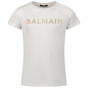Balmain Enfant Filles T-shirt Blanc