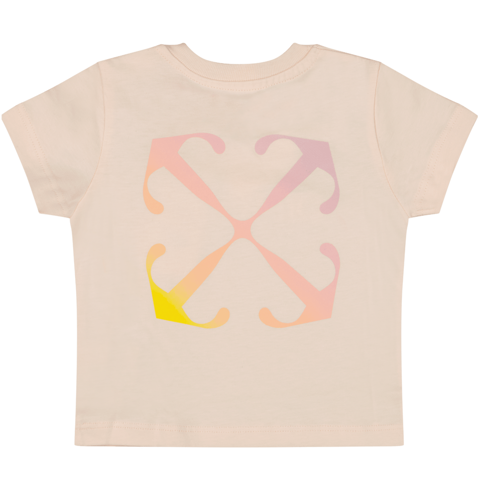 Off-White Baby Meisjes T-Shirt Roze