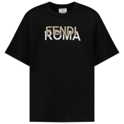 T-shirt Fendi Kinder unisex czarny