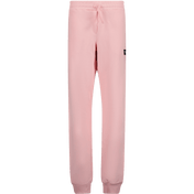 Dětské kalhoty Dolce & Gabbana světle růžové