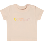 Camiseta de niña blanca para bebés rosa