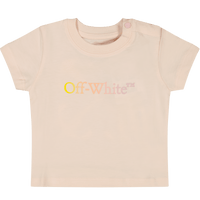 Off-White Baby Meisjes T-Shirt Roze 3/6