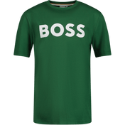 Boss Kids Boys T-shirt ciemnozielony