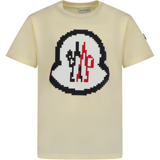 Moncler Kinder Jongens T-Shirt Geel 4Y