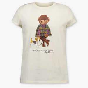 Ralph Lauren Enfants Filles T-shirt dans Beige Clair