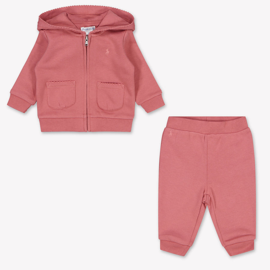 Ralph Lauren bebe Chicas Traje de jogging En Rosa Antiguo