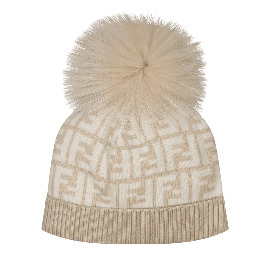 Fendi Baby Unisex Muts Licht Beige 3 mnd