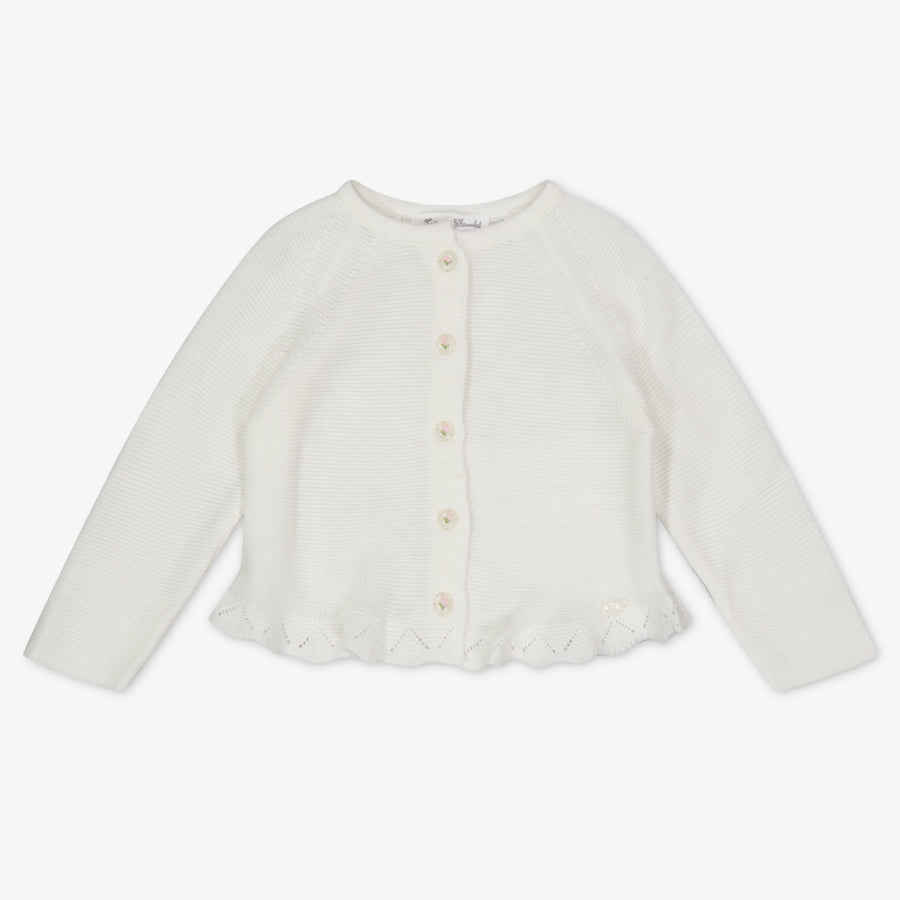 Tartine und Chocolat Baby Mädchen Strickjacke In Grauweiß