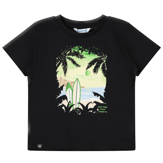 Mayoral Kinder Jongens T-Shirt Zwart 2Y