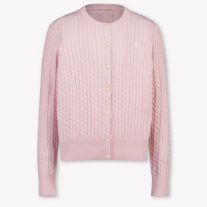 Ralph Lauren niños Chicas Cárdigan en Rosa claro
