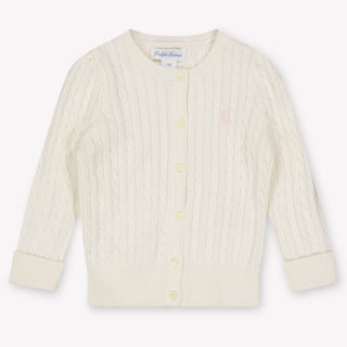 Ralph Lauren bebe Chicas Cárdigan en Blanco Roto