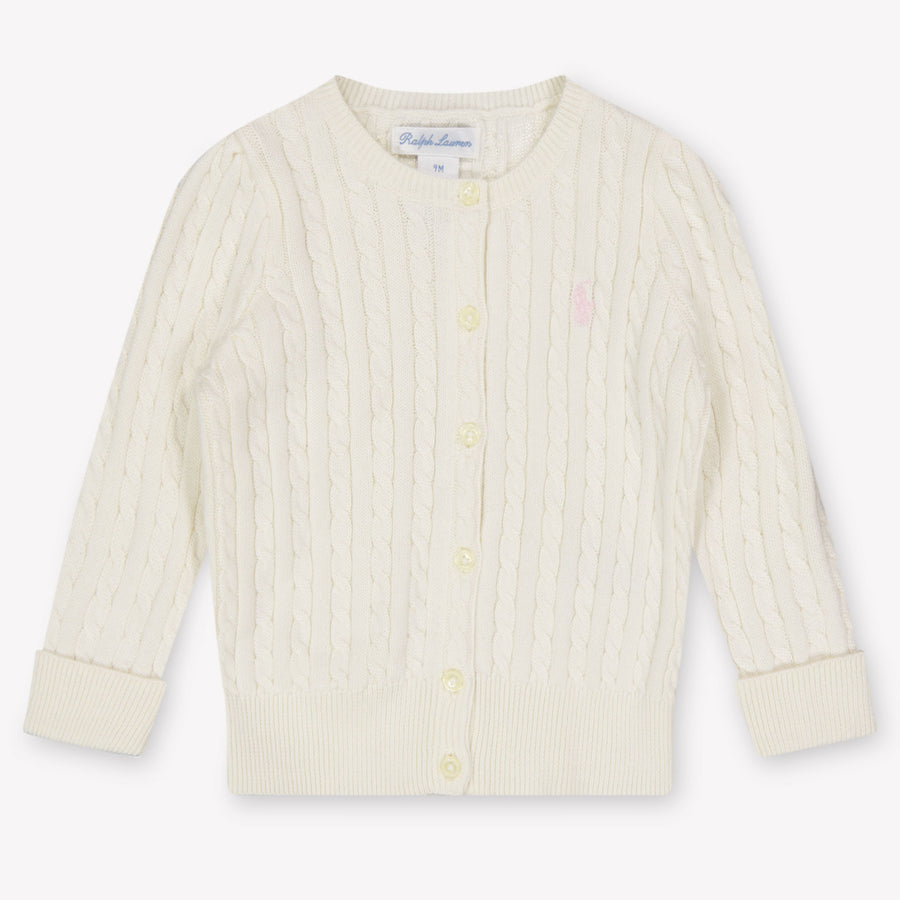 Ralph Lauren Baby Mädchen Strickjacke In Grauweiß