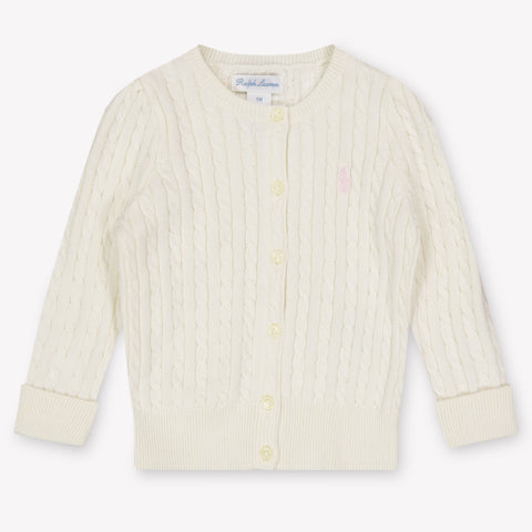 Ralph Lauren bebe Chicas Cárdigan en Blanco Roto