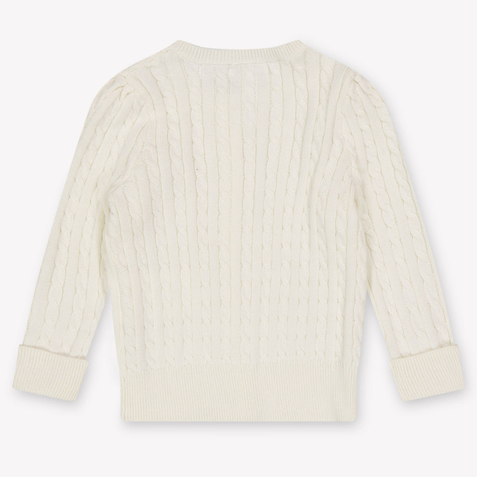 Ralph Lauren Bébé Filles Cardigan en blanc cassé