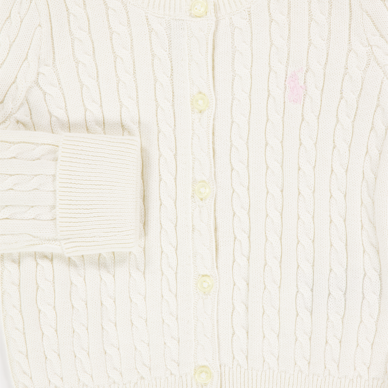 Ralph Lauren Baby Mädchen Strickjacke In Grauweiß