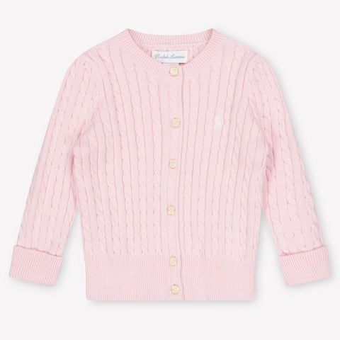 Ralph Lauren bebe Chicas Cárdigan en Rosa claro